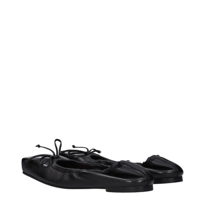 Jacquemus Black Leather Ballet Flats