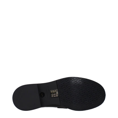 Stuart Weitzman Black Leather Slip-On Loafers