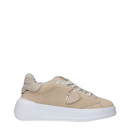 Philippe Model Beige Leather Sneakers