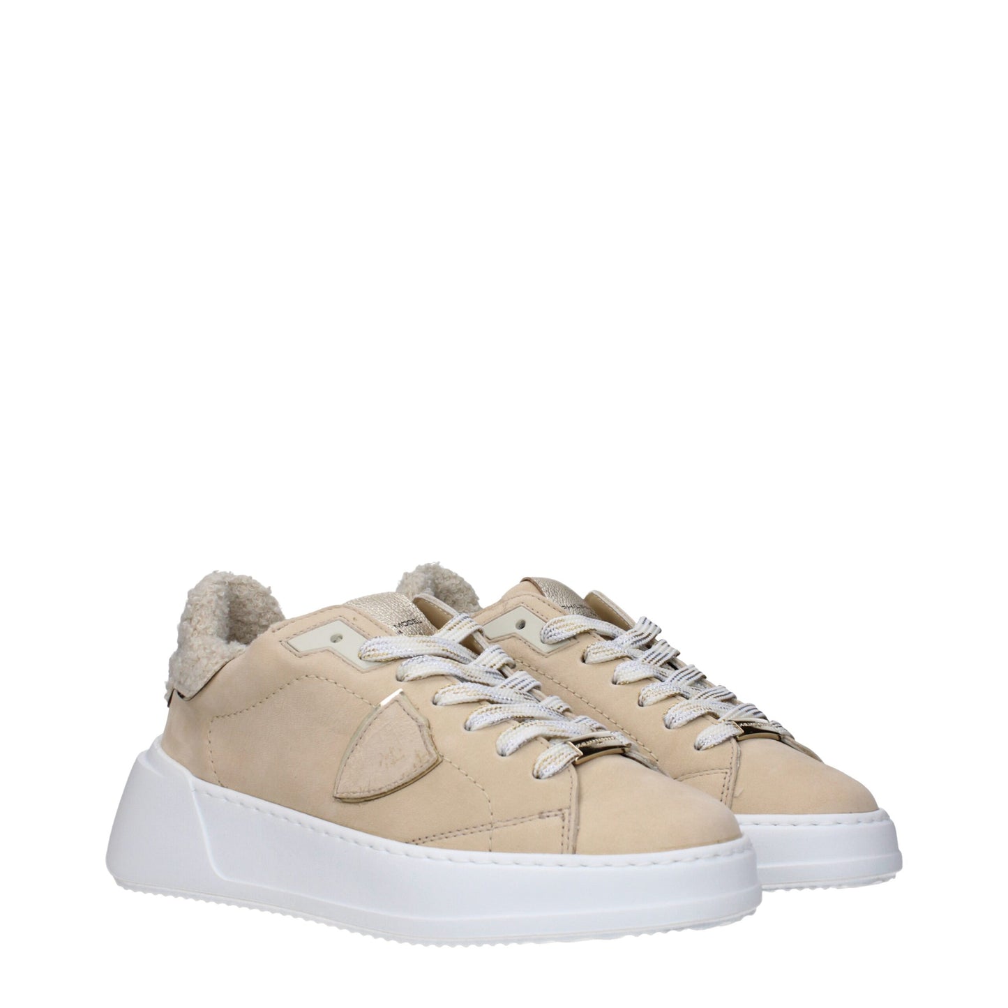 Philippe Model Beige Leather Sneakers