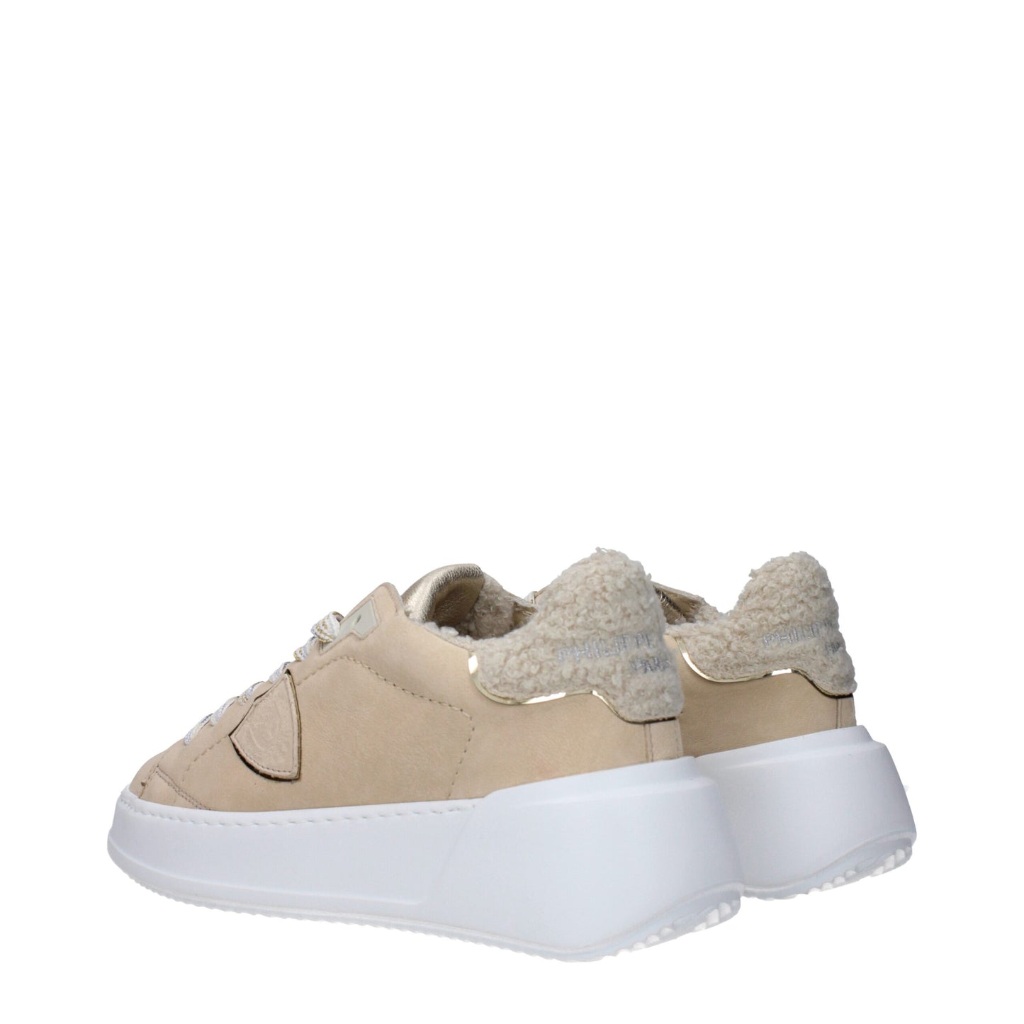 Philippe Model Beige Leather Sneakers
