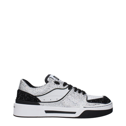 Dolce & Gabbana White Leather Low Tops