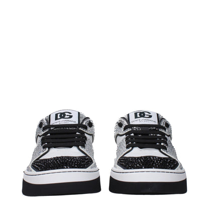 Dolce & Gabbana White Leather Low Tops