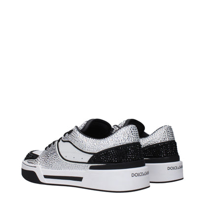 Dolce & Gabbana White Leather Low Tops