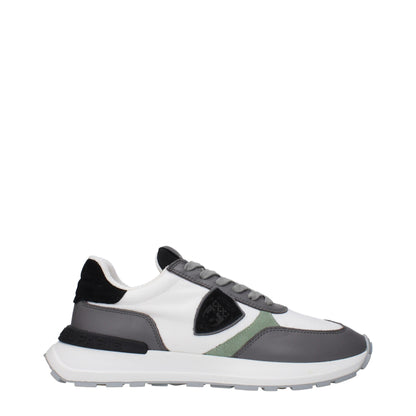 Philippe Model White Fabric Athletic Sneakers