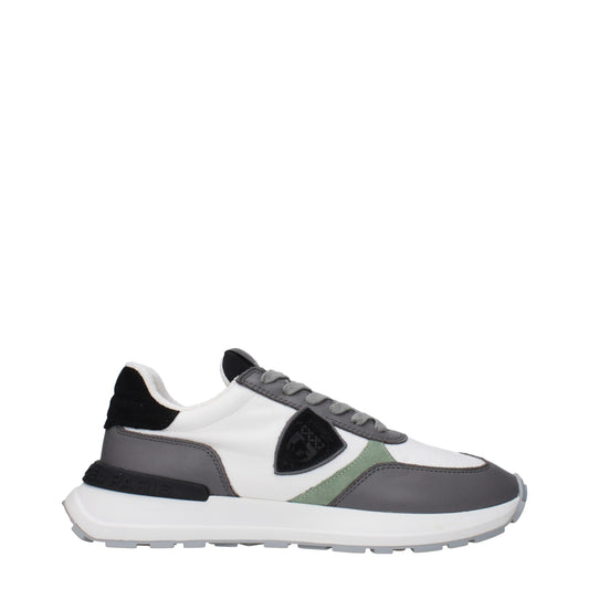 Philippe Model White Fabric Athletic Sneakers