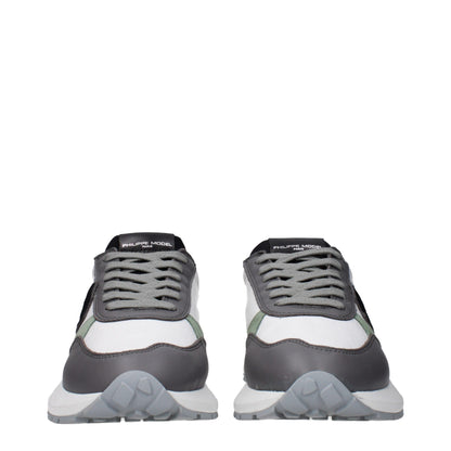 Philippe Model White Fabric Athletic Sneakers