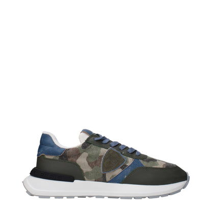 Philippe Model Green Fabric Athletic Sneakers