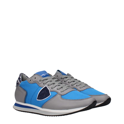 Philippe Model Blue Fabric Low Tops