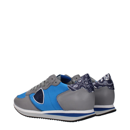 Philippe Model Blue Fabric Low Tops