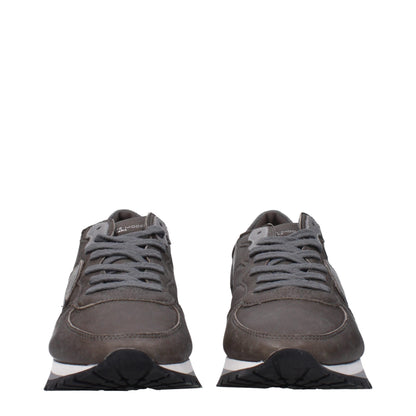 Philippe Model Gray Leather Low Tops