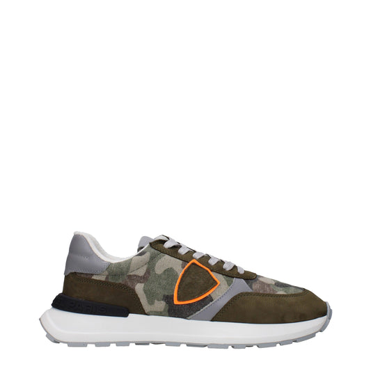 Philippe Model Green Fabric Chunky Sneakers