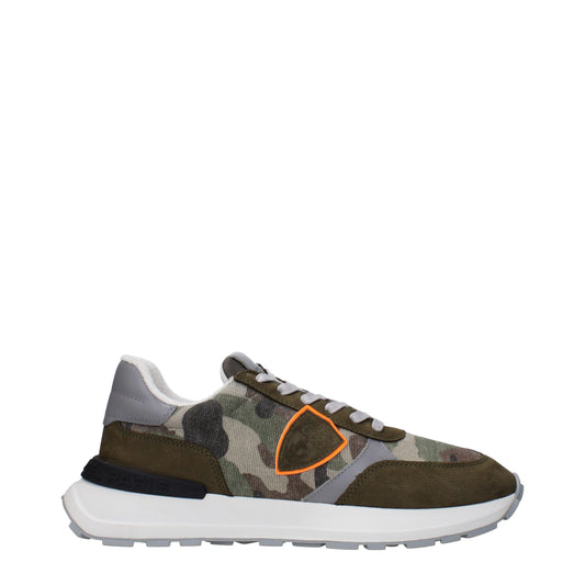 Philippe Model Green Fabric Athletic Sneakers