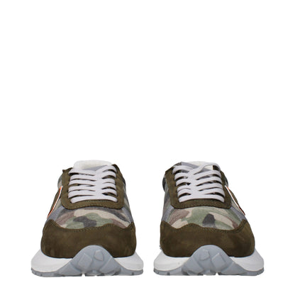 Philippe Model Green Fabric Chunky Sneakers