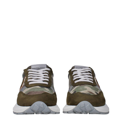 Philippe Model Green Fabric Athletic Sneakers