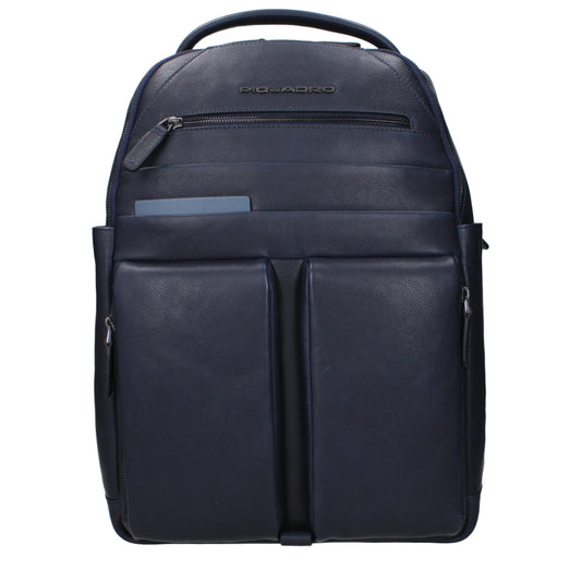 Piquadro Blue Leather Backpacks