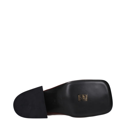 Jil Sander Red Leather Mules