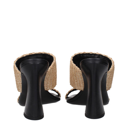 Versace Beige Raffia Platforms