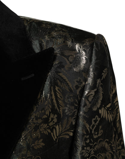 Dolce & Gabbana Metallic Floral Jacquard Silk 2 Piece Suit
