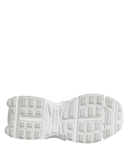 Dolce & Gabbana White Silver Low Top SPACE Men Sneakers Shoes