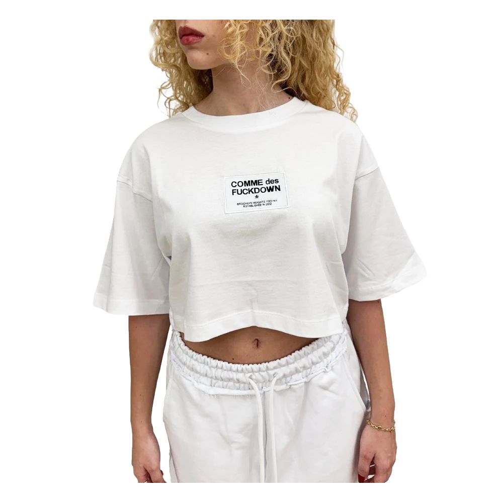 Comme Des Fuckdown White Cotton Tops & T-Shirt