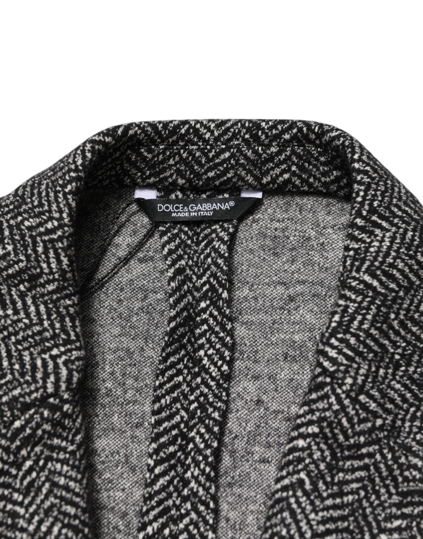 Dolce & Gabbana Black White Double Breasted Men Suit Blazer