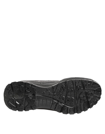 Dolce & Gabbana Metallic Black Pull On Rain Boots Shoes