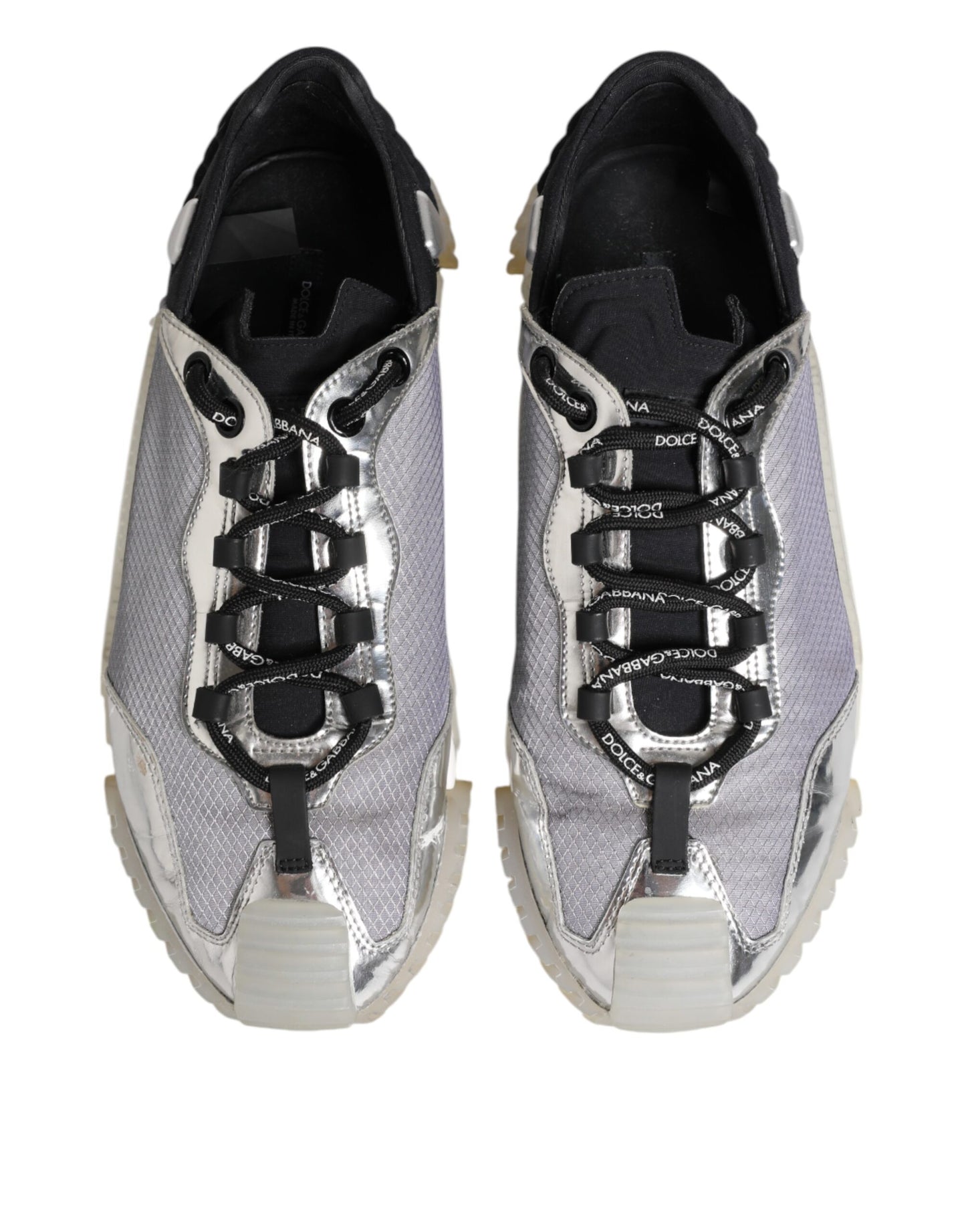 Dolce & Gabbana Black Silver NS1 Men Low Top Sneakers Shoes