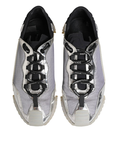 Dolce & Gabbana Black Silver NS1 Men Low Top Sneakers Shoes