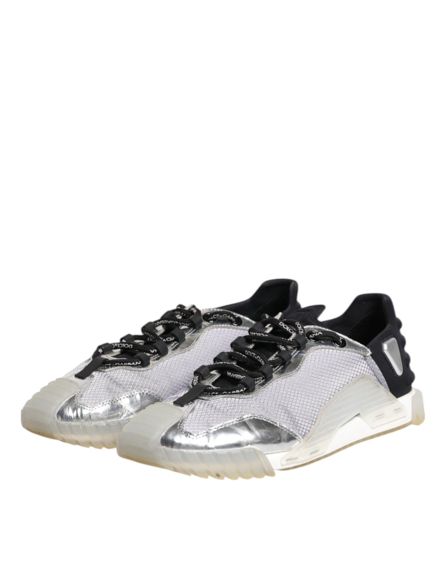 Dolce & Gabbana Black Silver NS1 Men Low Top Sneakers Shoes