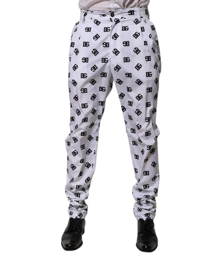 Dolce & Gabbana White Logo Cotton Skinny Denim Trouser Pants