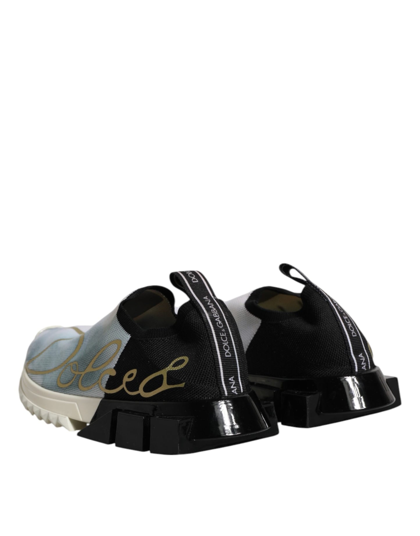 Dolce & Gabbana White Black Low Top Sorrento Sneakers Shoes