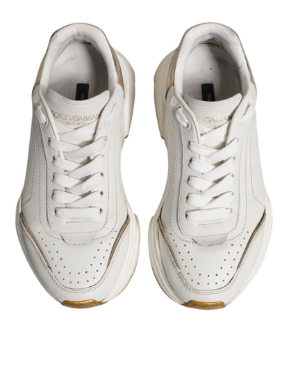 Dolce & Gabbana White Gold Daymaster Low Top Sneakers Shoes