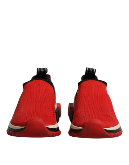 Dolce & Gabbana Red Sorrento Slip On Low Top Sneakers Shoes