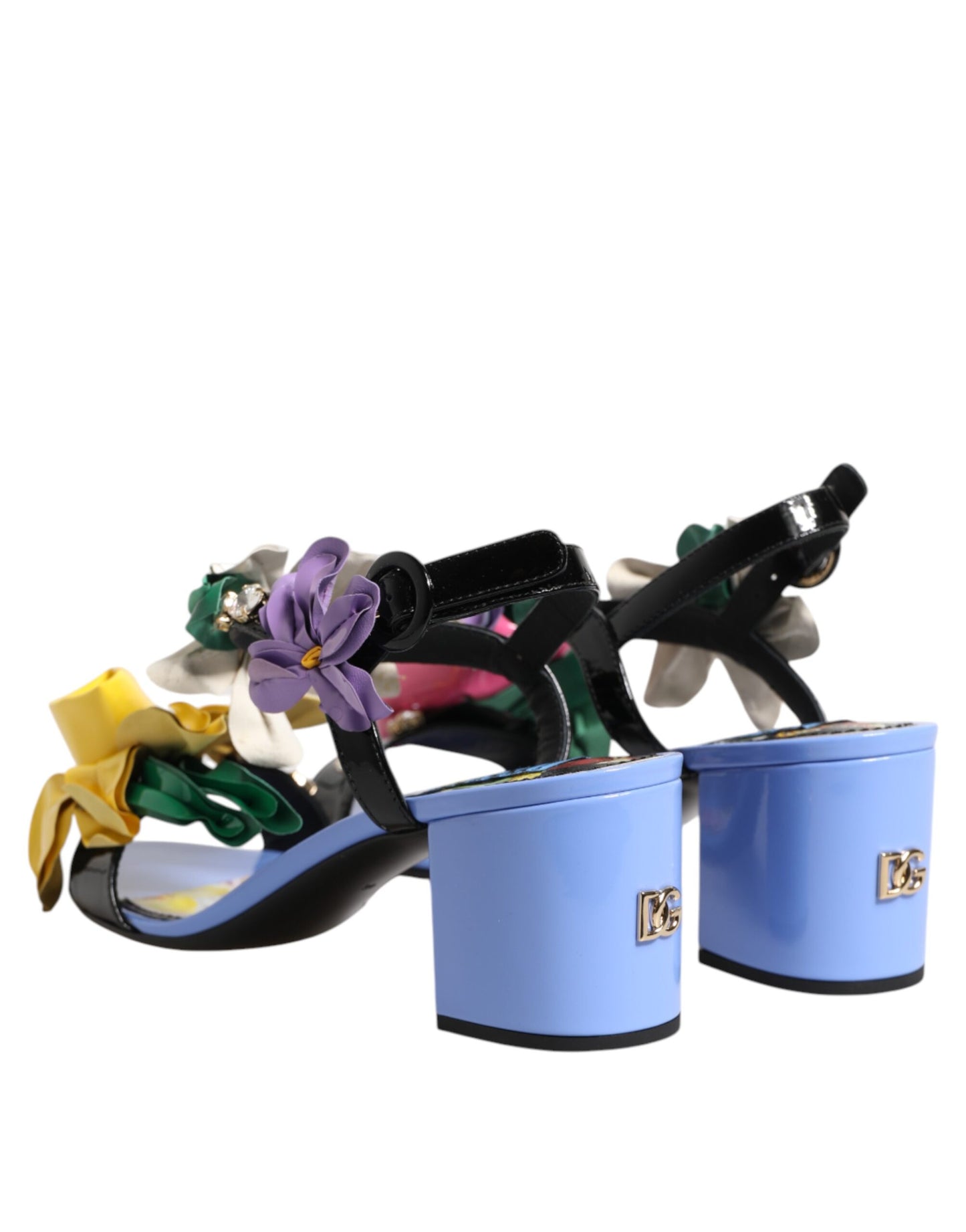Dolce & Gabbana Multicolor Floral Crystal KEIRA Sandals Shoes