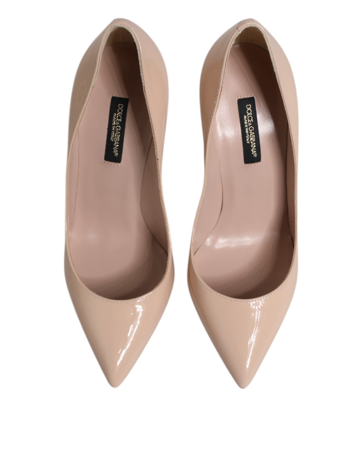 Dolce & Gabbana Beige Patent Leather Stiletto Heel Pumps Shoes