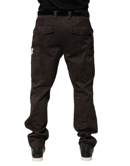 Dolce & Gabbana Brown Cotton Stretch Cargo Men Trouser Pants