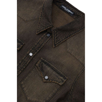 Dolce & Gabbana Brown Cotton Denim