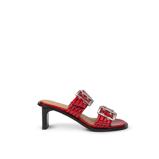 Ganni Red Leather Sandal