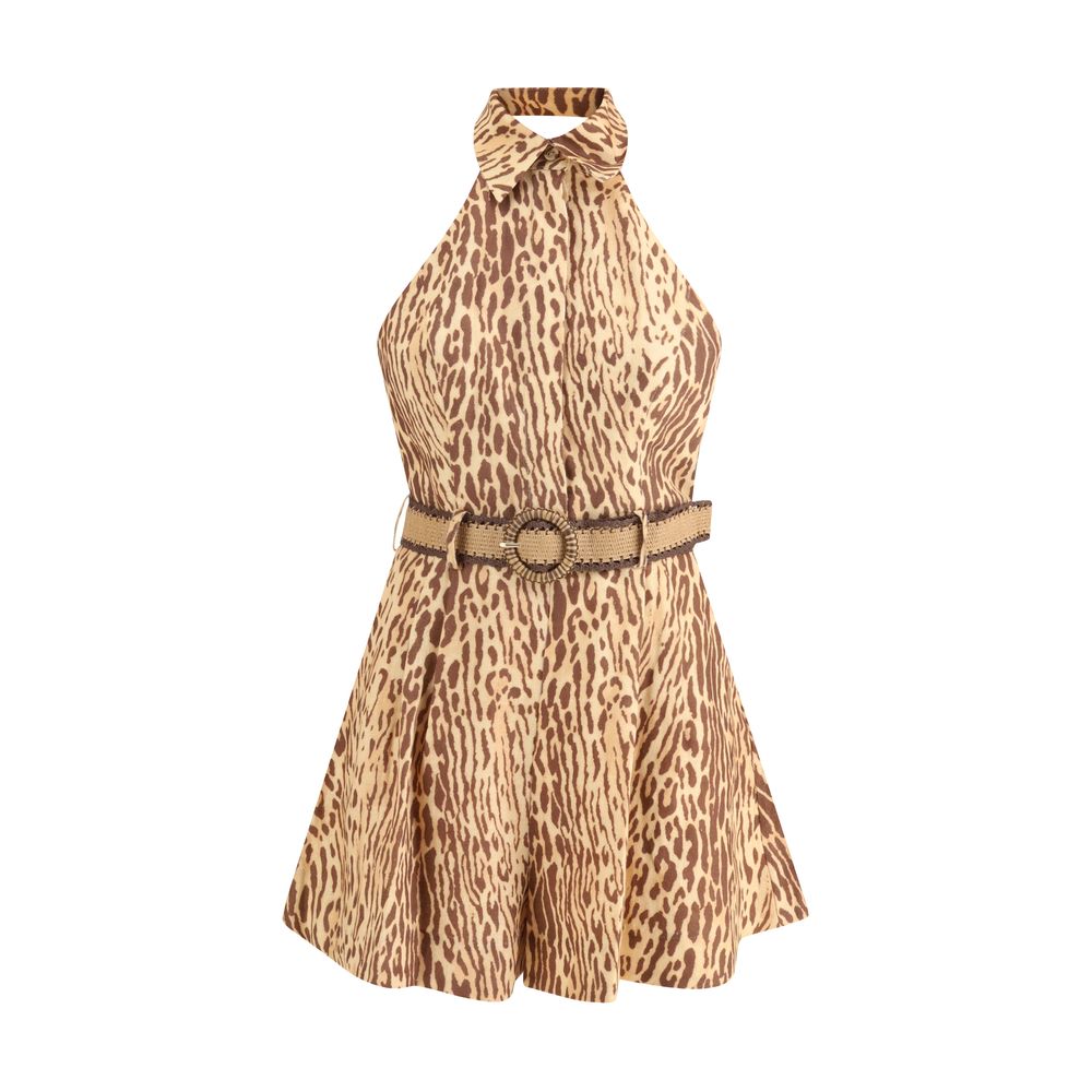 Zimmermann Leopard kurzes Kleid