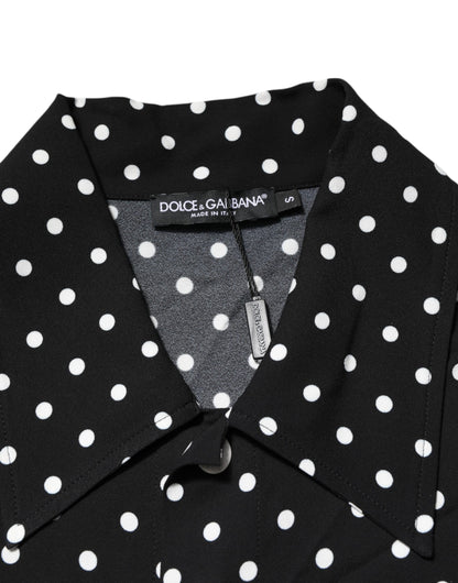 Dolce & Gabbana Black Polka Dot Short Sleeves Collared Polo T-shirt