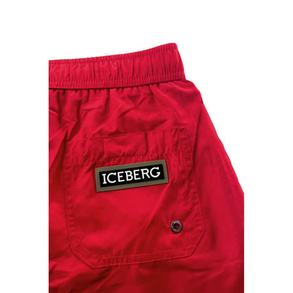Iceberg Red Polyester Swimwear