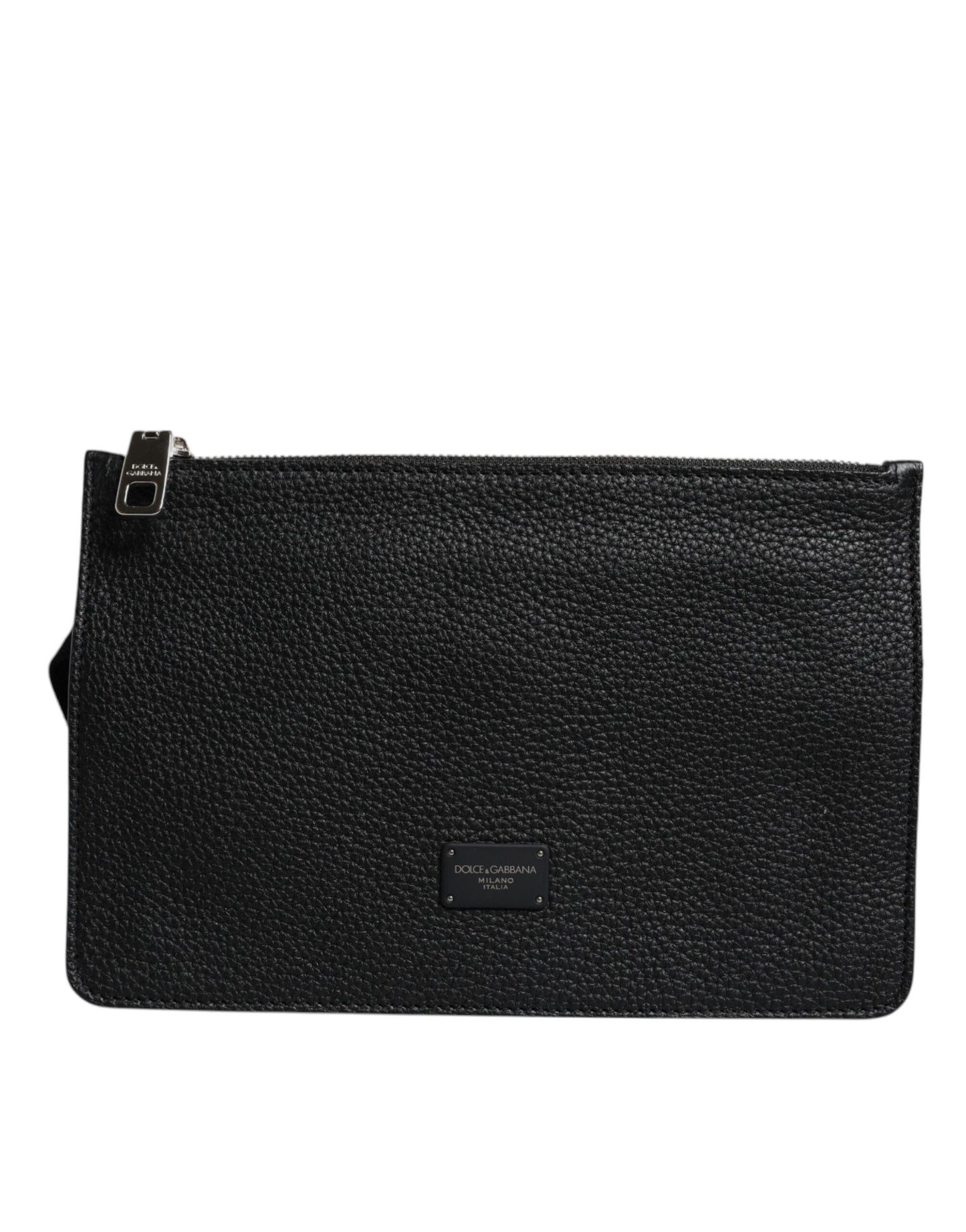 Dolce & Gabbana Black Leather Logo Embossed Waist Fanny Pack Bag
