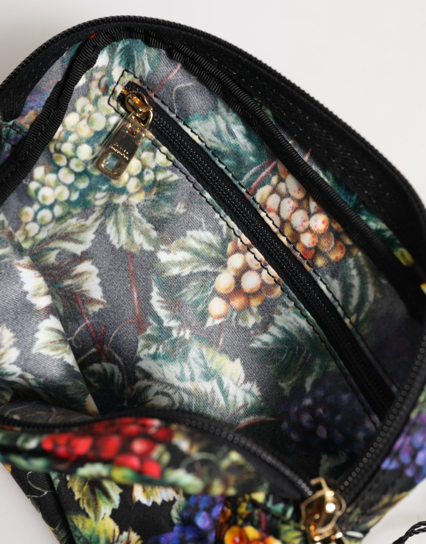 Dolce & Gabbana Multicolor Grape Print Clutch Logo Plaque Pouch Bag