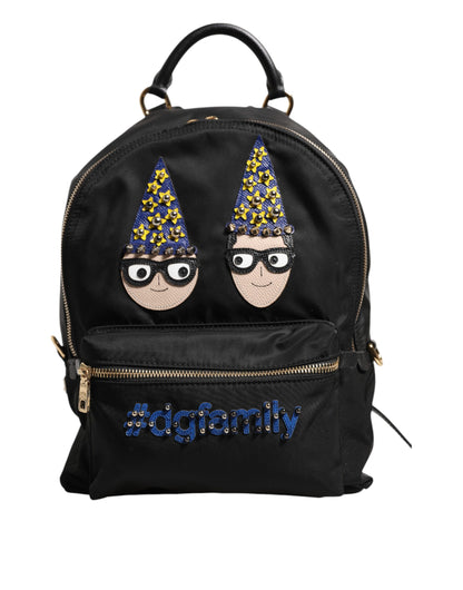 Dolce & Gabbana Black Nylon #DGFAMILY VULCANO Embellished Backpack Bag