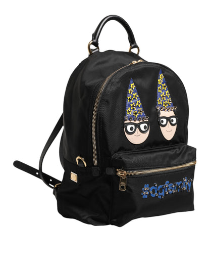 Dolce & Gabbana Black Nylon #DGFAMILY VULCANO Embellished Backpack Bag