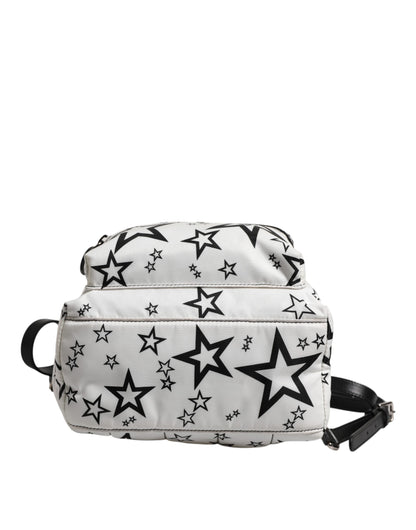 Dolce & Gabbana White DG Stars Print Nylon Travel Backpack Bag