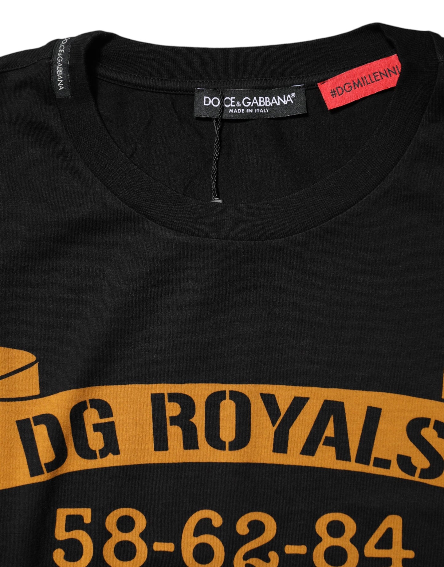 Dolce & Gabbana Black DG Royals Cotton Crew Neck T-shirt