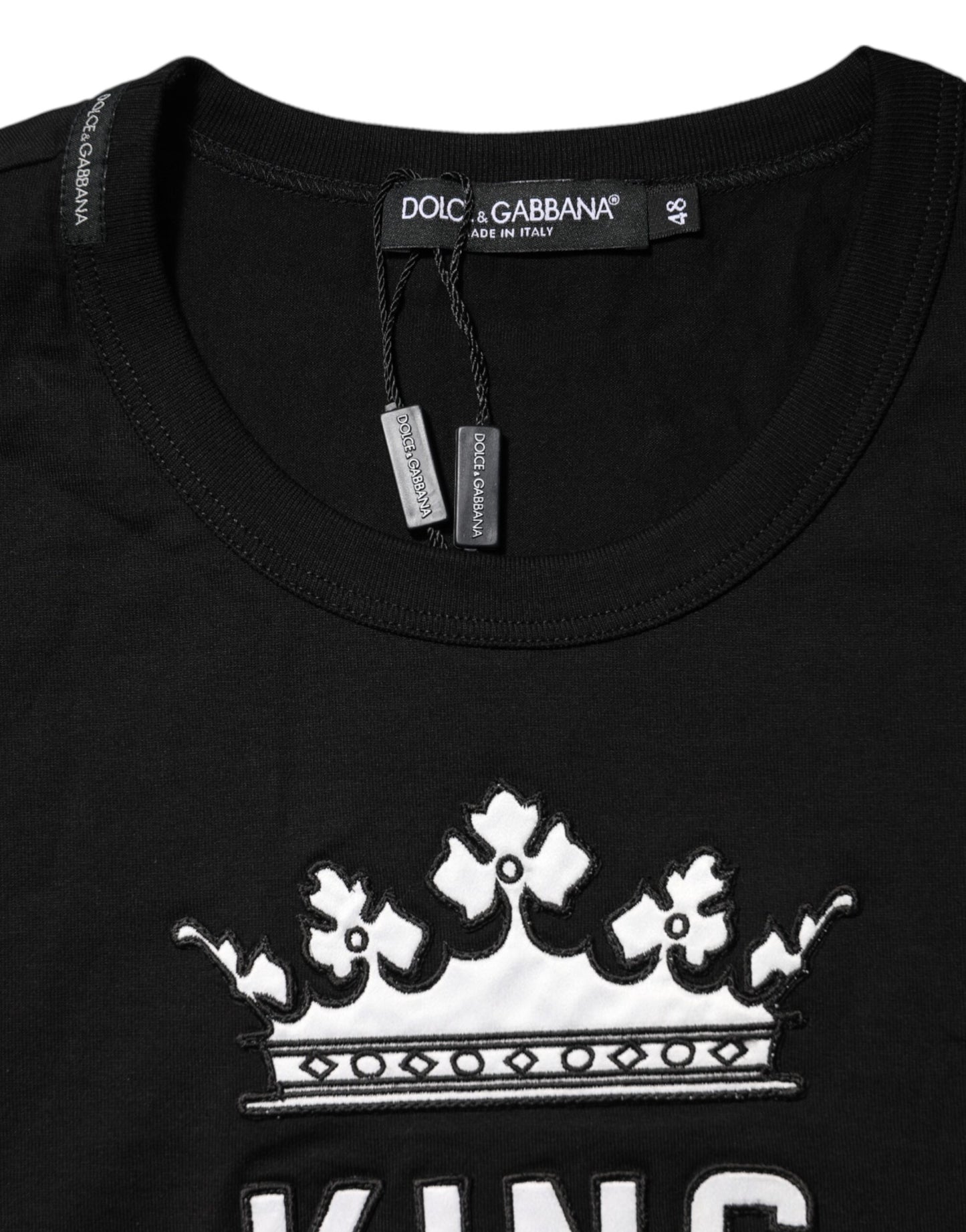 Dolce & Gabbana Black DG King Crown Cotton Crew Neck T-shirt