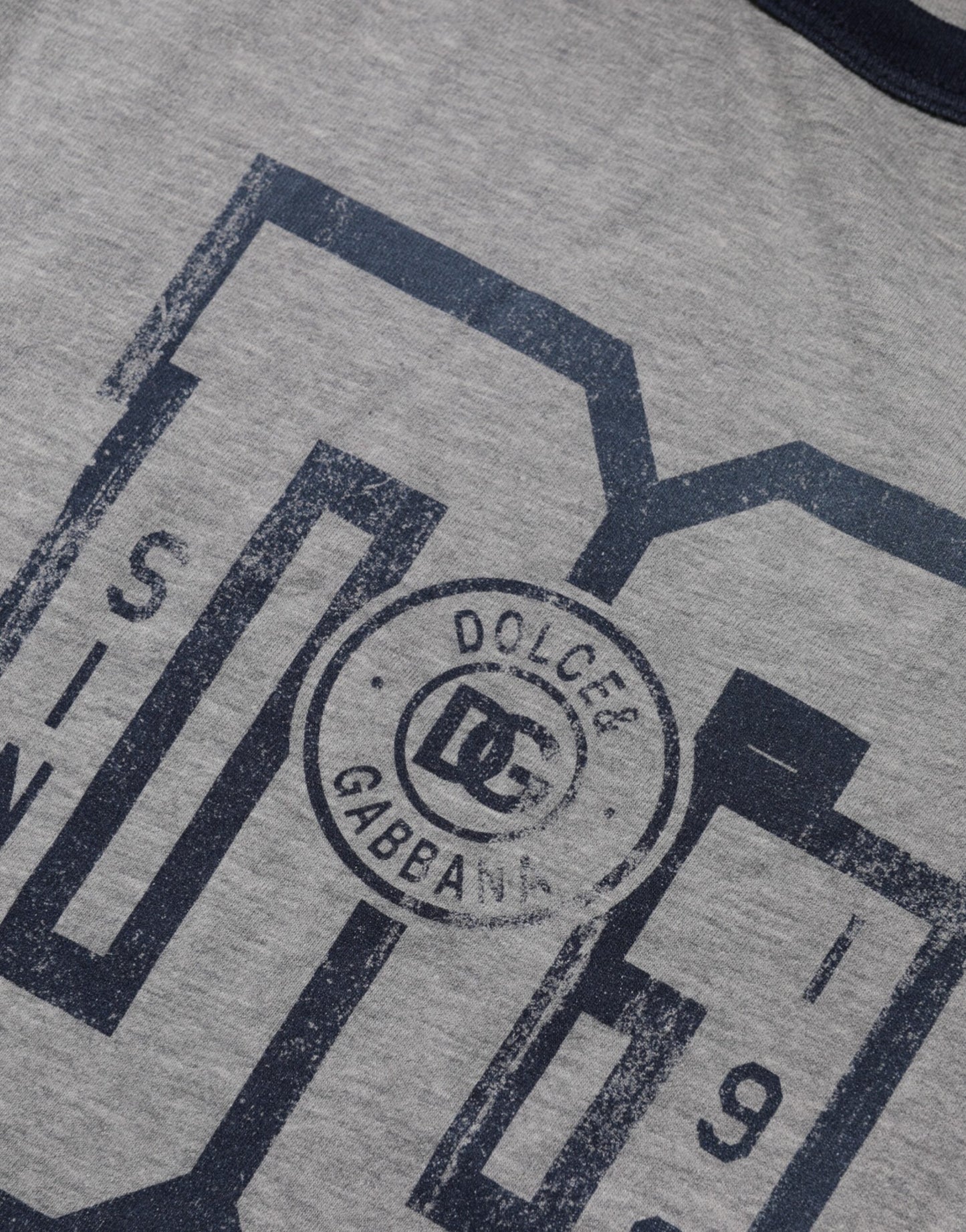 Dolce & Gabbana Gray DG Graphic Print Cotton Crewneck T-shirt